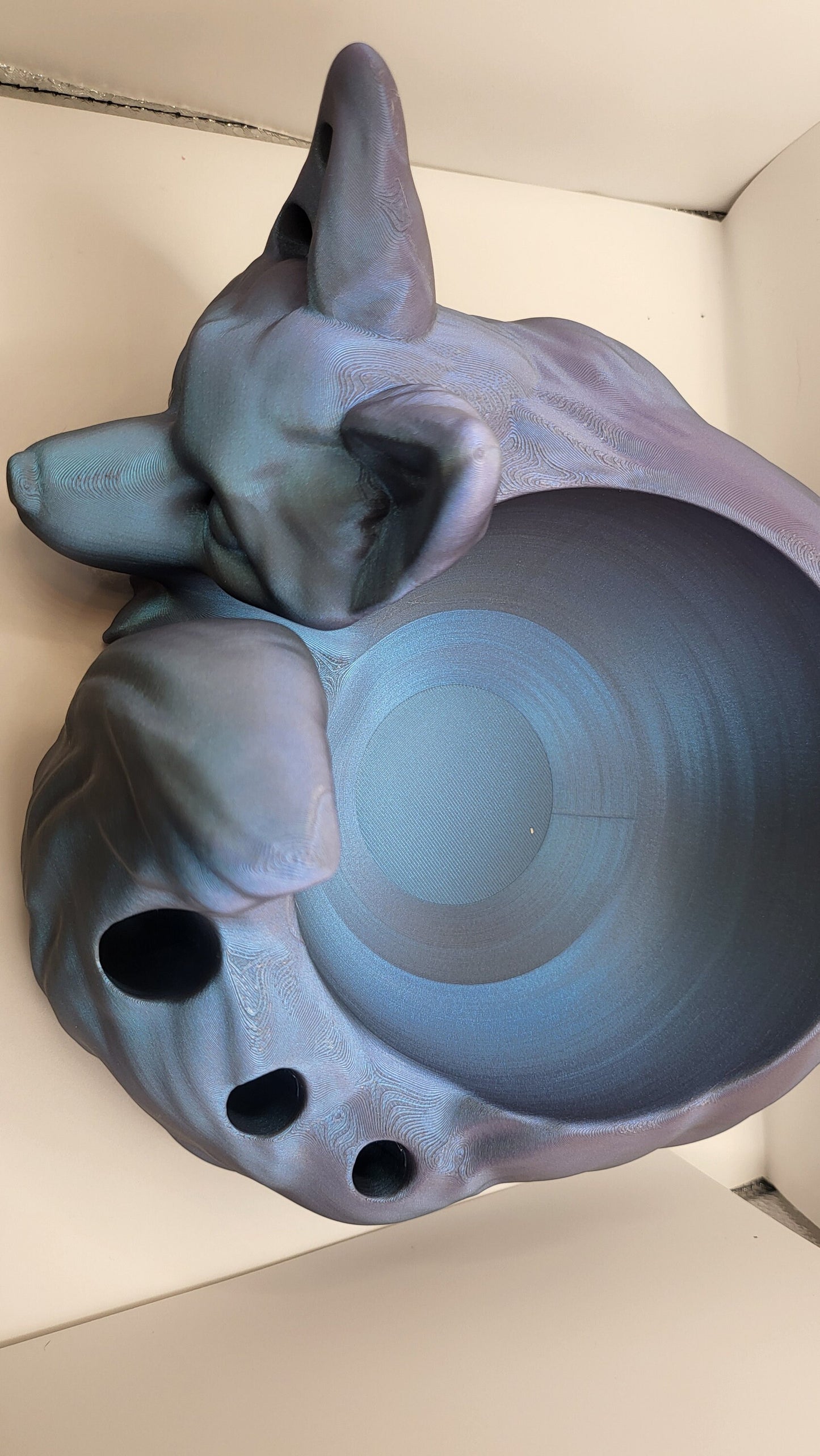 Fox Yarn Bowl with Storage Holes | 3D Print