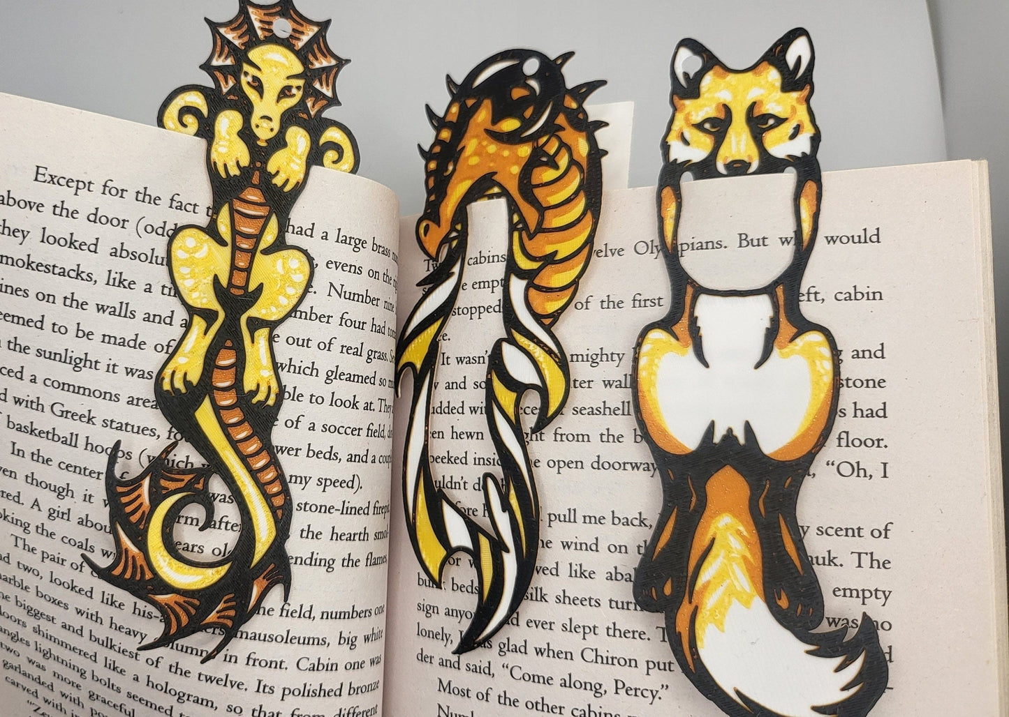 Fantasy Dragon or Fox Bookmark (with hole for ribbon) | 3D Print