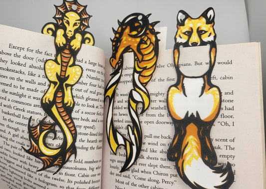 Fantasy Dragon or Fox Bookmark (with hole for ribbon) | 3D Print