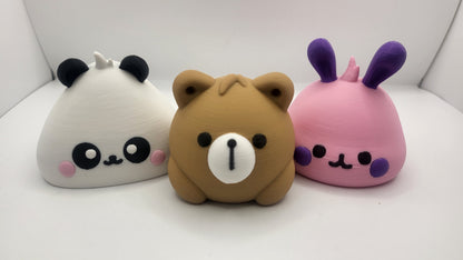 Kawaii Cute Animal Bao including Bear, Panda, or Bunny with Optional Tray | 3D Print