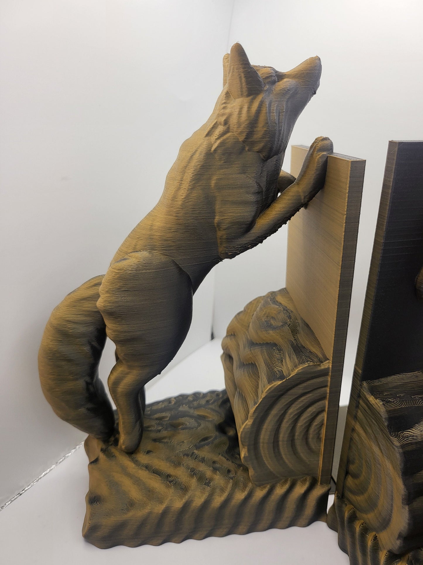 Jumping Fox Bookends (with Lip) | 3D Print