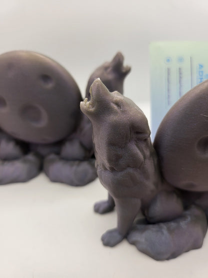 Howling Wolf Moon Business Card or Photo Holder - Vertical or Horizontal | 3D Print