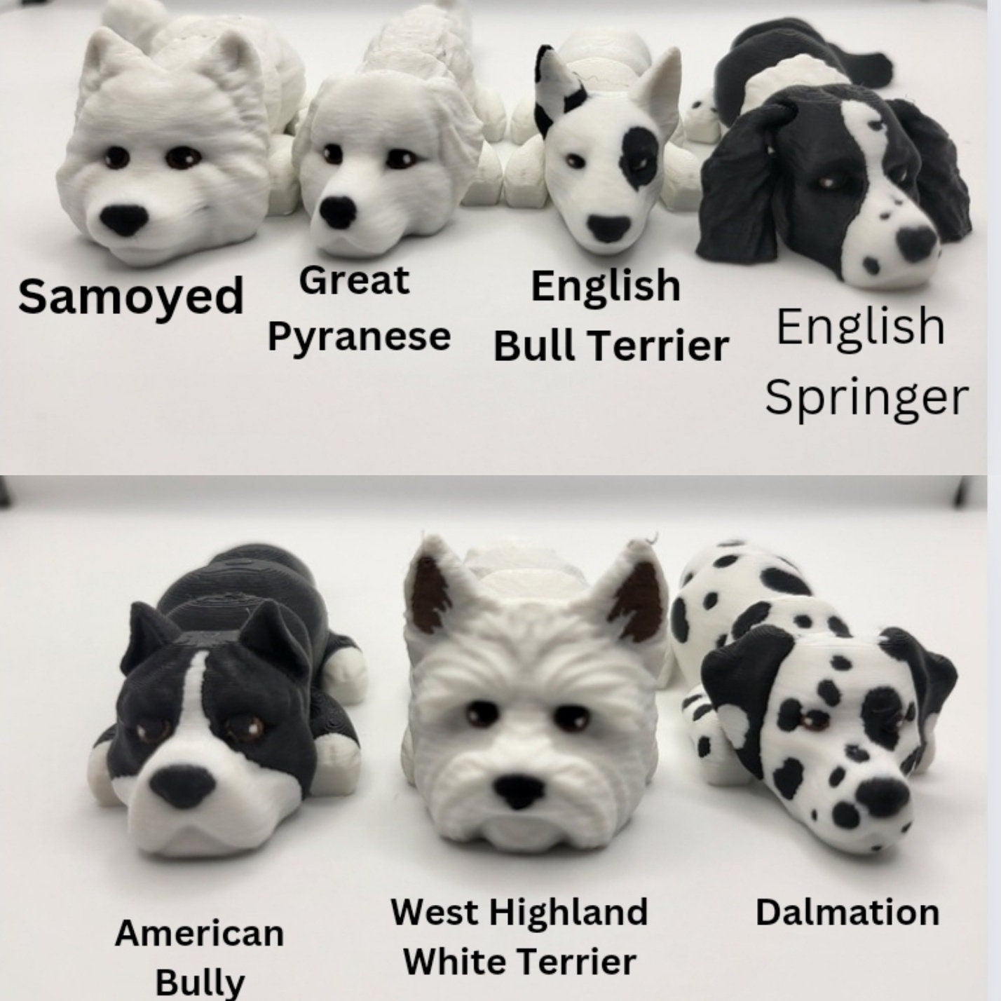 Flexi Dog or Cat with Optional House Doghouse | Over 80 Breeds Available and Custom Color Customization | 3D Print