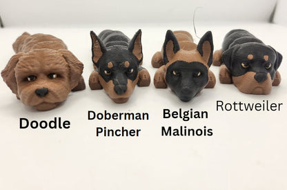 Flexi Dog or Cat with Optional House Doghouse | Over 80 Breeds Available and Custom Color Customization | 3D Print