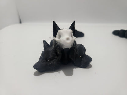 Mini Cerberus Articulated Flexi - four styles Wolf, Skull, Mastiff/Rottie/ or Mixed Heads | 3D Print