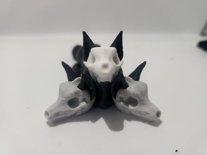 Mini Cerberus Articulated Flexi - four styles Wolf, Skull, Mastiff/Rottie/ or Mixed Heads | 3D Print