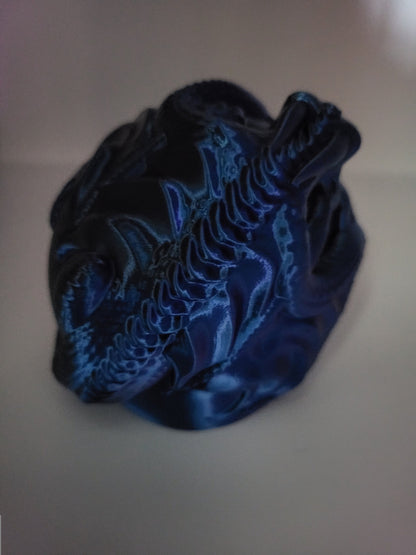 Dragon Wrapped Skull LED Tea Light Candle Display | 3D Print