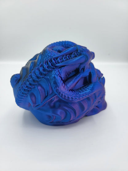 Dragon Wrapped Skull LED Tea Light Candle Display | 3D Print