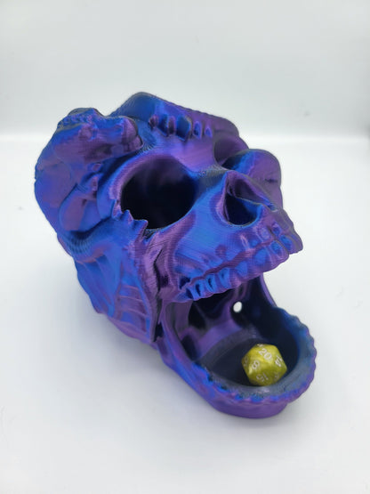 Dragon Wrapped Skull Dice Tower | 3D Print