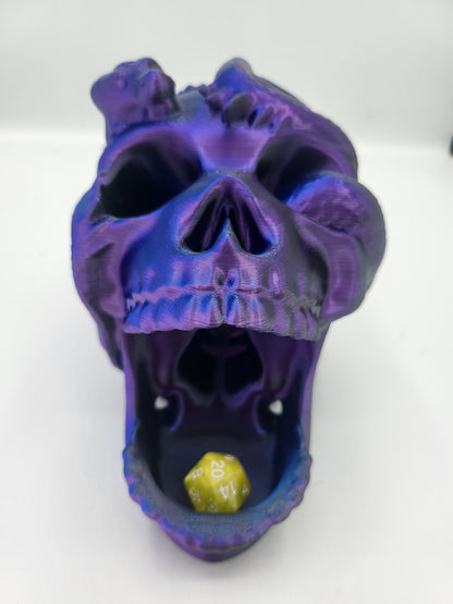 Dragon Wrapped Skull Dice Tower | 3D Print