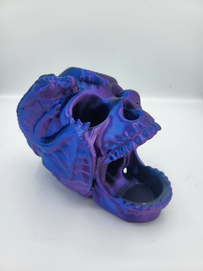Dragon Wrapped Skull Dice Tower | 3D Print