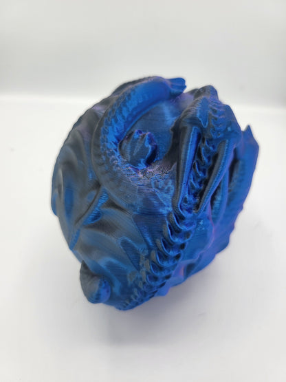 Dragon Wrapped Skull Dice Tower | 3D Print