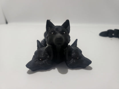 Mini Cerberus Articulated Flexi - four styles Wolf, Skull, Mastiff/Rottie/ or Mixed Heads | 3D Print
