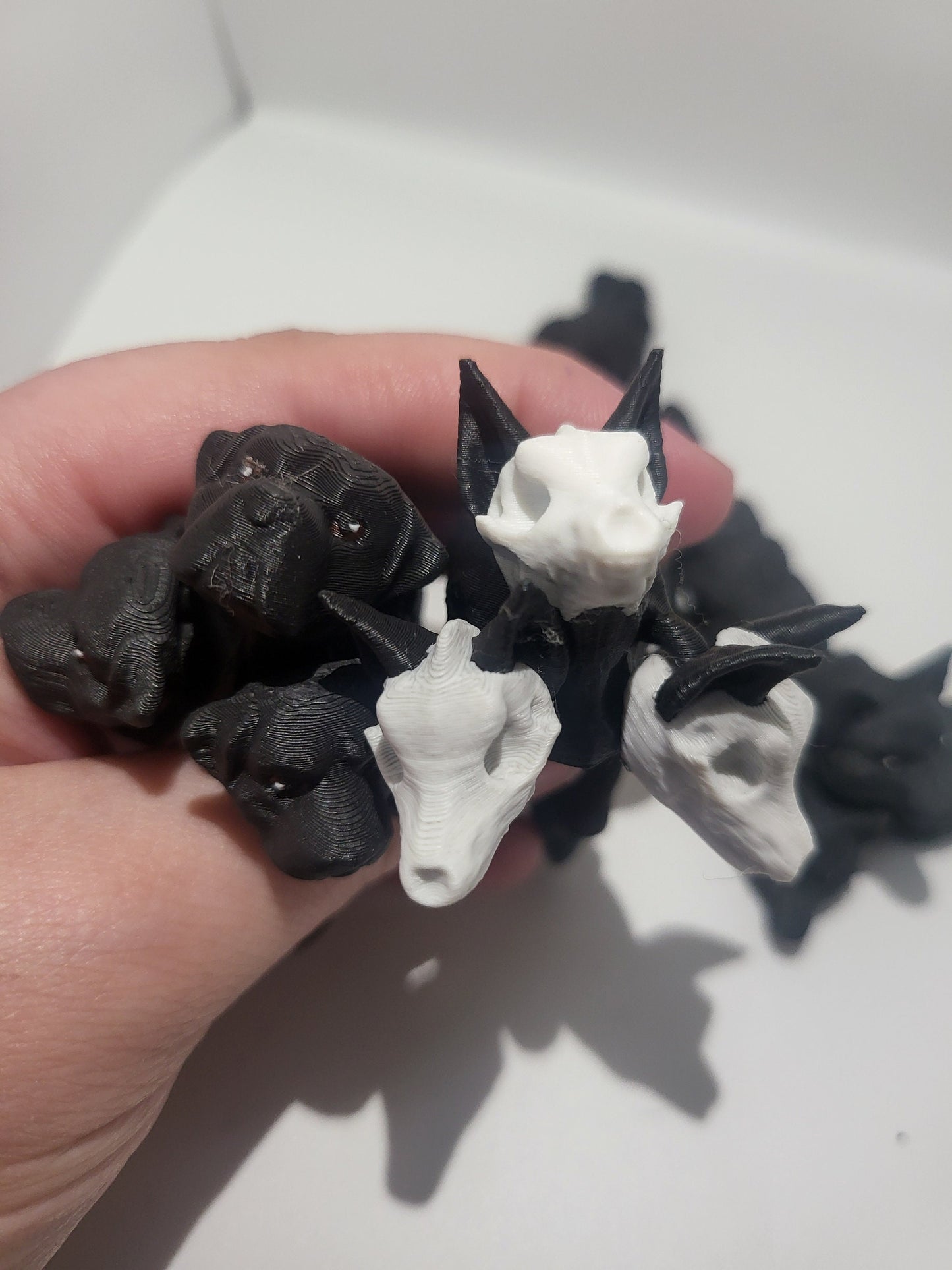Mini Cerberus Articulated Flexi - four styles Wolf, Skull, Mastiff/Rottie/ or Mixed Heads | 3D Print