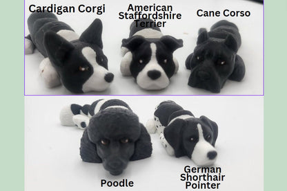 Flexi Dog or Cat with Optional House Doghouse | Over 80 Breeds Available and Custom Color Customization | 3D Print