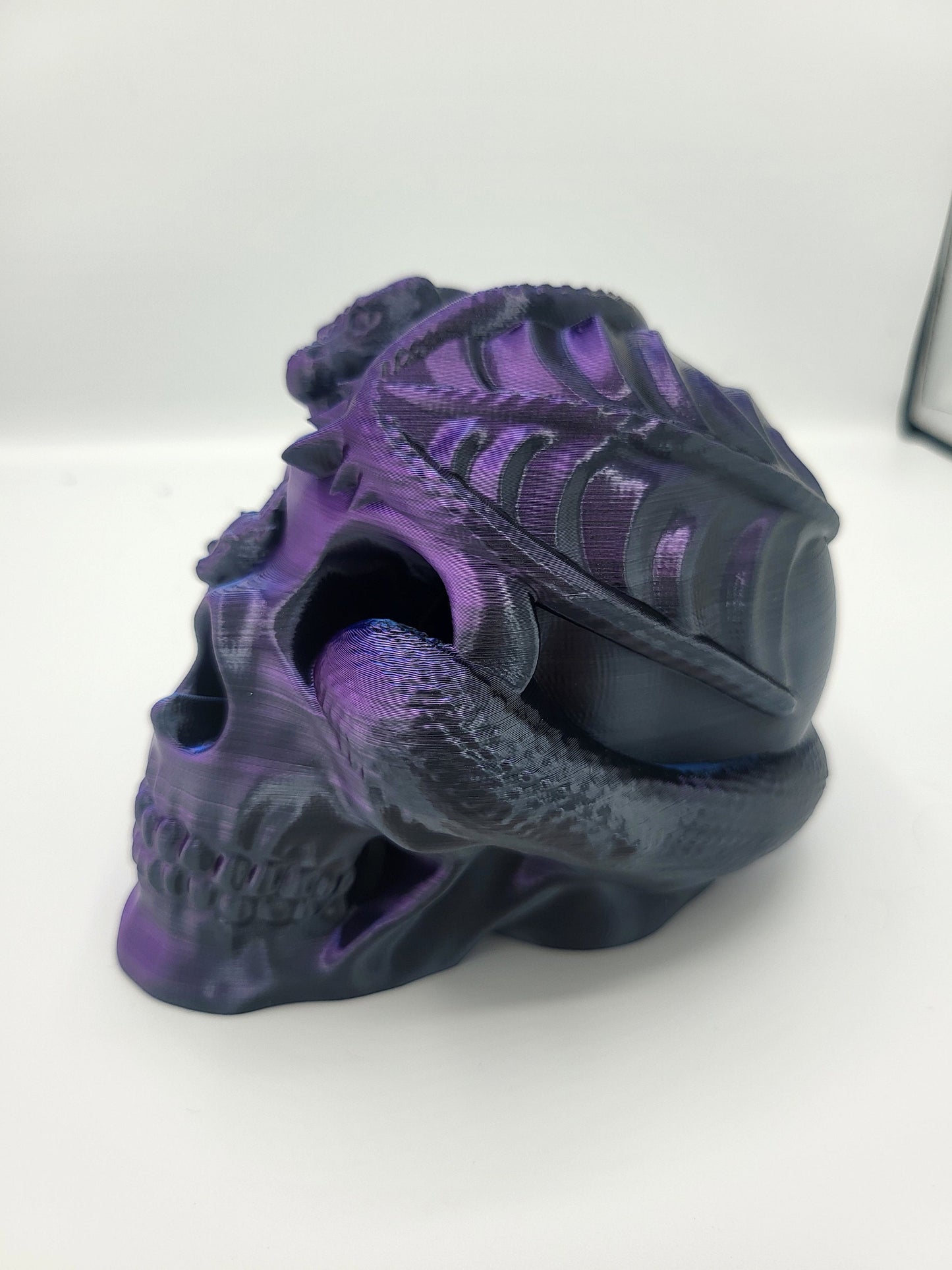 Dragon Wrapped Skull LED Tea Light Candle Display | 3D Print