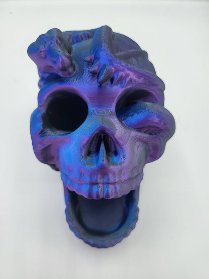 Dragon Wrapped Skull Dice Tower | 3D Print
