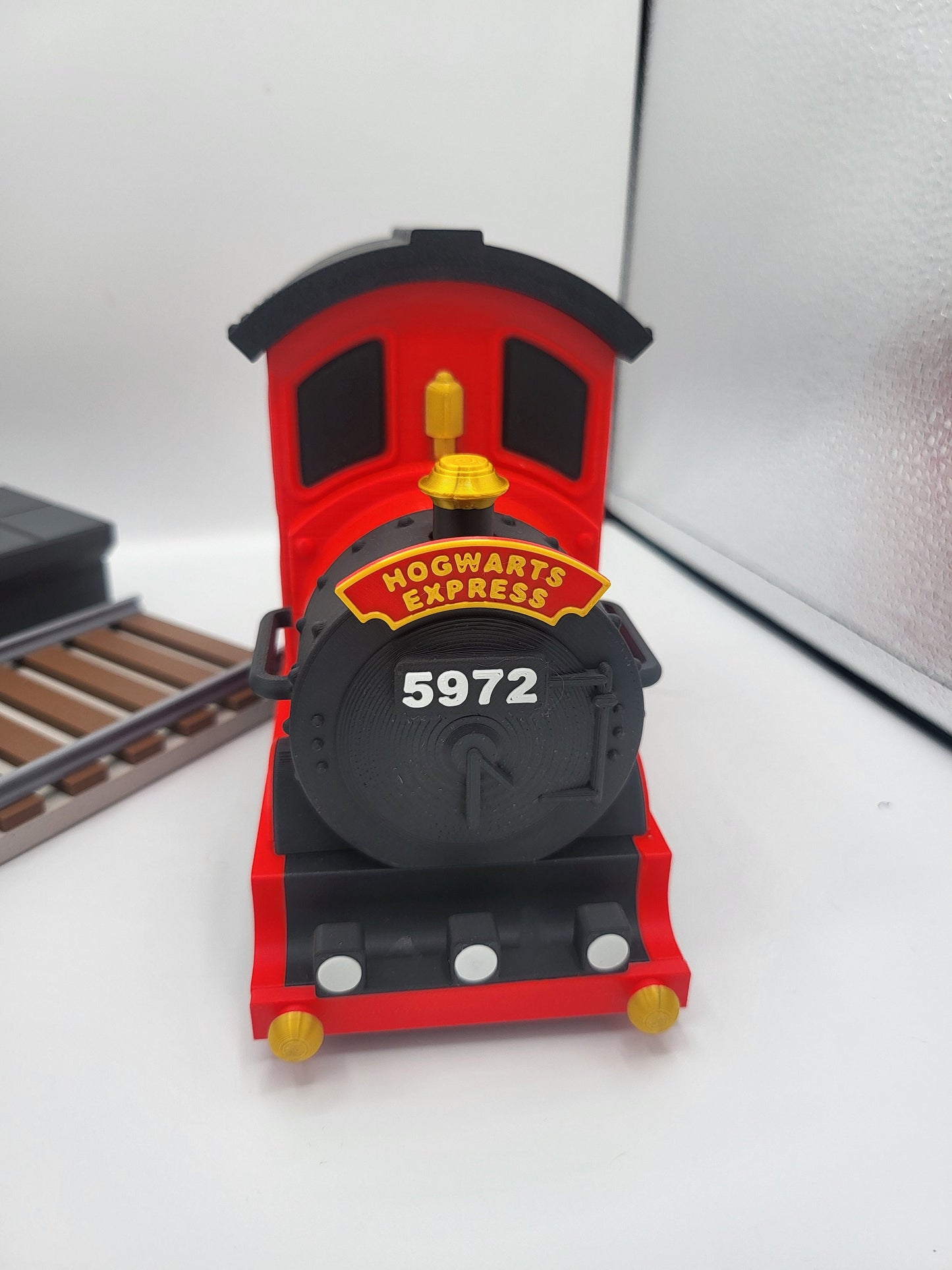 Chibi Fantasy Train Platform with Train Money Bank and Small Lit Column | 3D Print