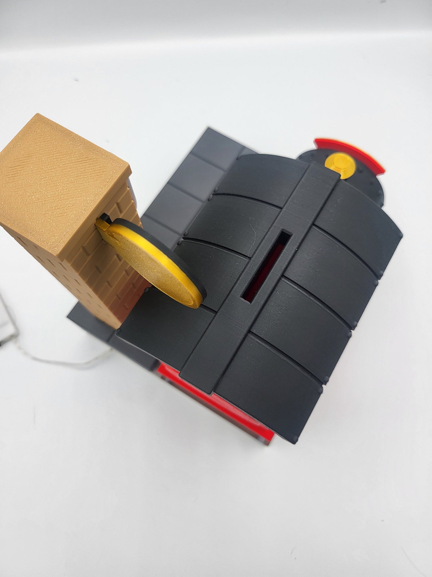 Chibi Fantasy Train Platform with Train Money Bank and Small Lit Column | 3D Print