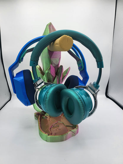 Crystal Headphone Stand and Trinket Tray Compatible with Two Sets of Headphones | 3D Print