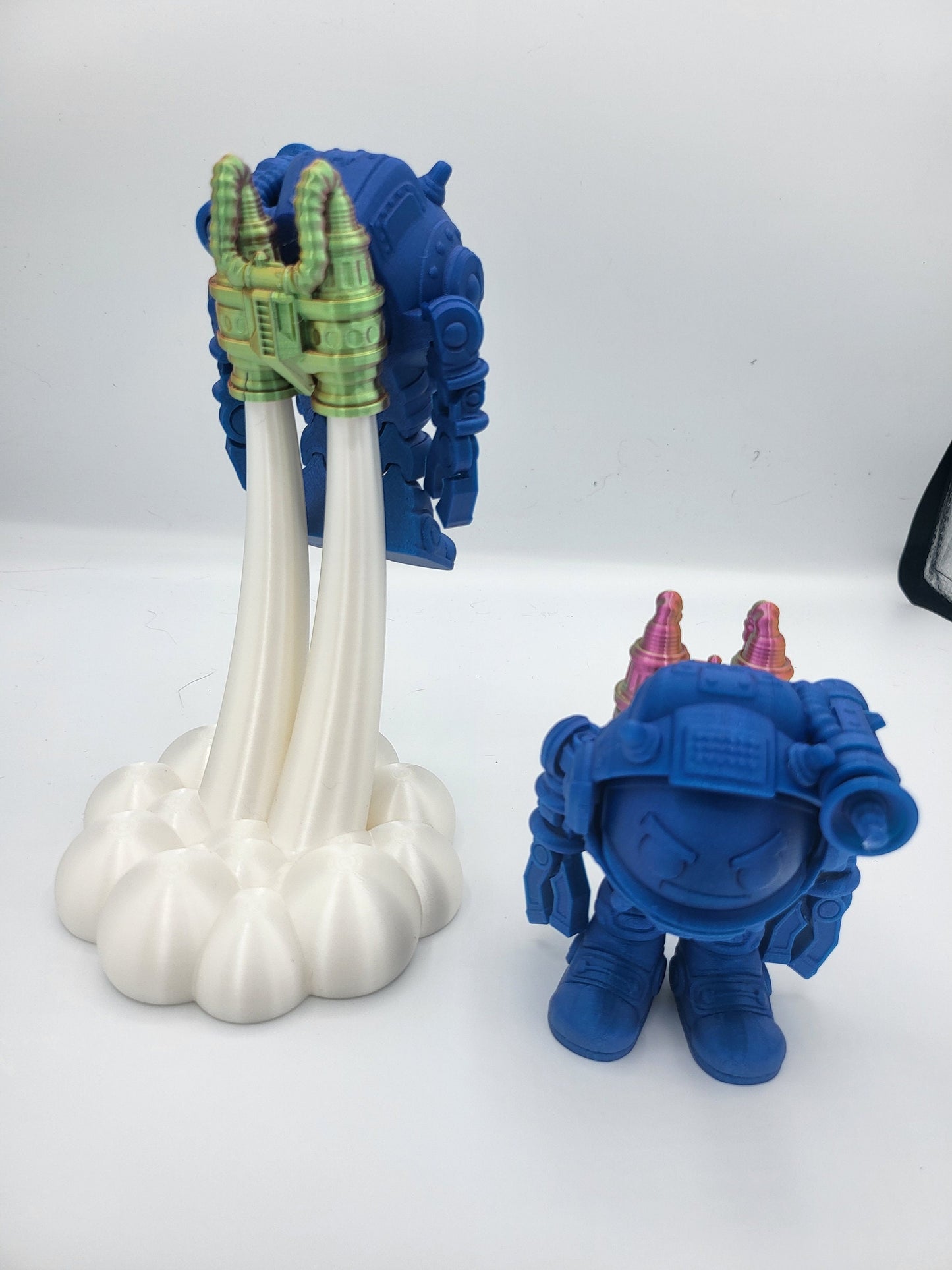 Flexi SpaceMoji Astronaut with Jetpack and Cloud Blast Off Stand | 3D Print