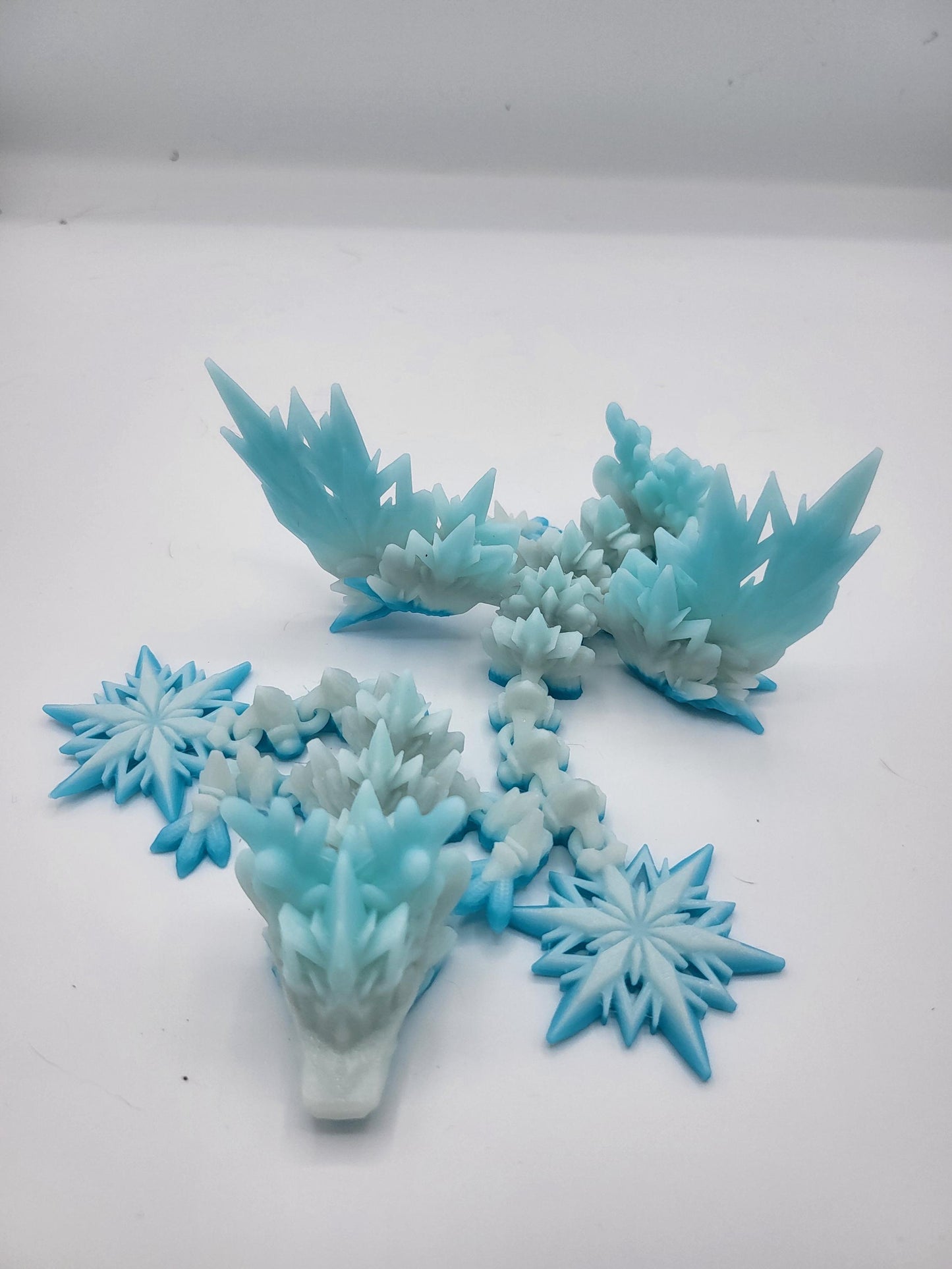 Winter Snowflake (Winged or Regular) Dragon Tadling (Keychain Optional) 3D Print