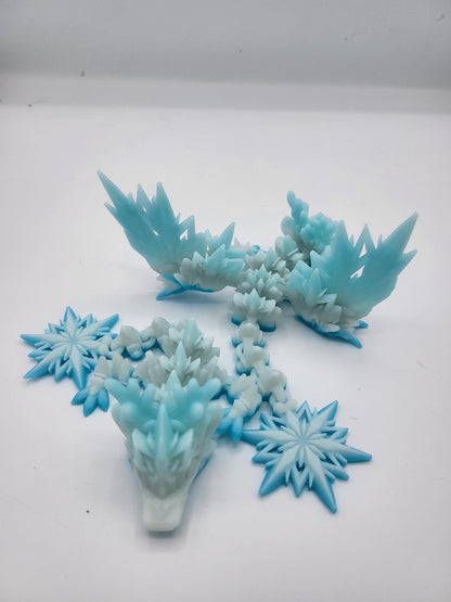 Winter Snowflake (Winged or Regular) Dragon Tadling (Keychain Optional) 3D Print