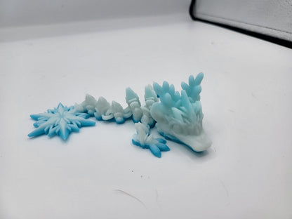 Winter Snowflake (Winged or Regular) Dragon Tadling (Keychain Optional) 3D Print