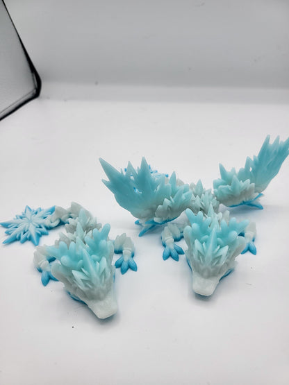Winter Snowflake (Winged or Regular) Dragon Tadling (Keychain Optional) 3D Print