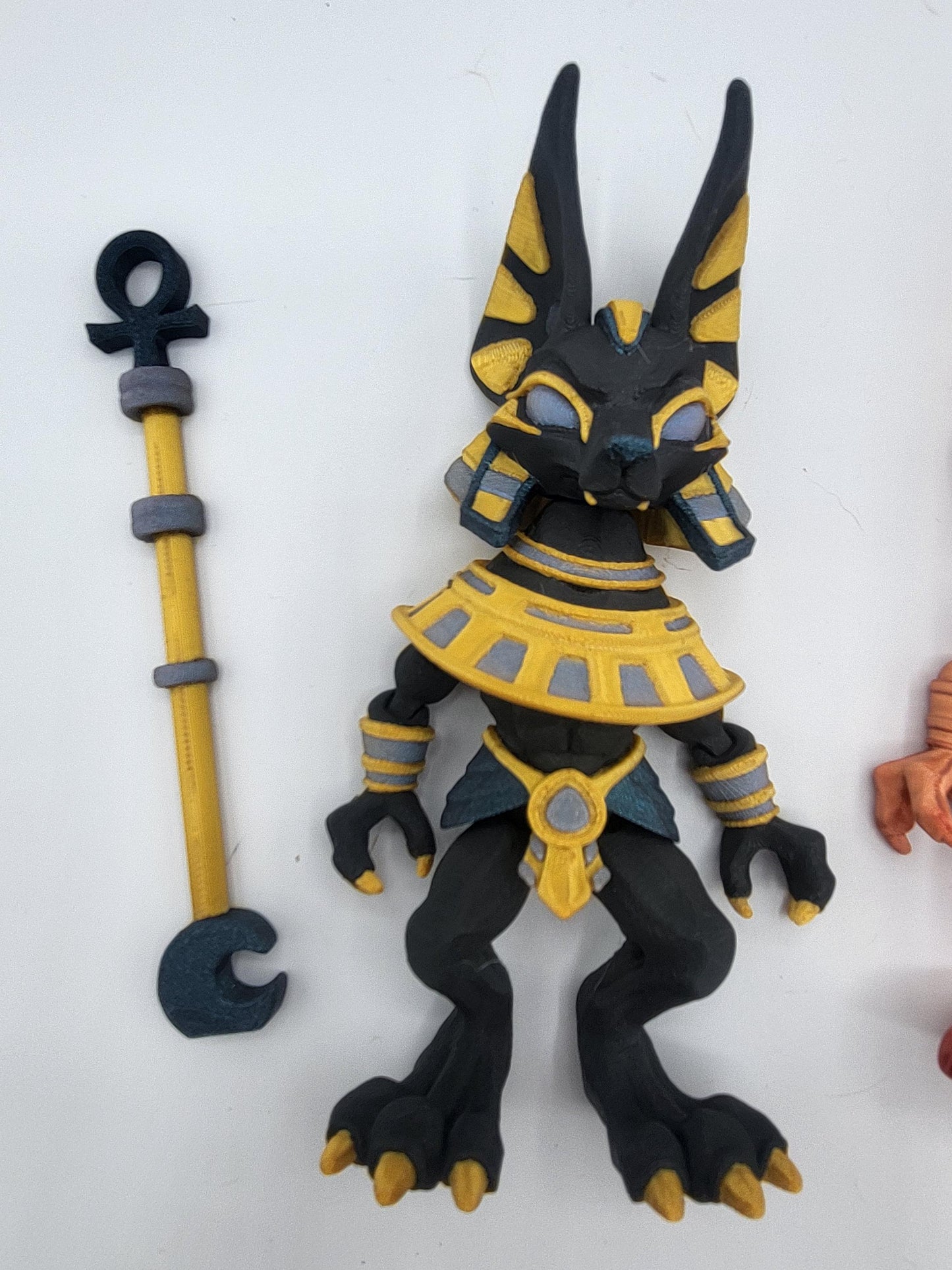 Anubis Articulated Standing Flexi with Staff 3D Print