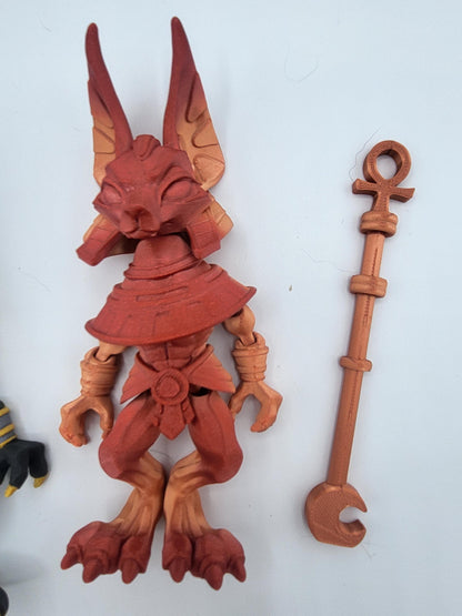 Anubis Articulated Standing Flexi with Staff 3D Print