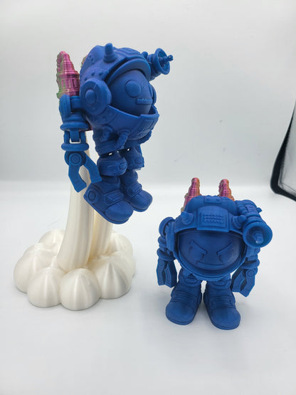 Flexi SpaceMoji Astronaut with Jetpack and Cloud Blast Off Stand | 3D Print