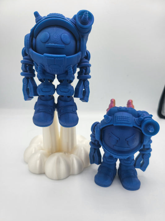 Flexi SpaceMoji Astronaut with Jetpack and Cloud Blast Off Stand | 3D Print