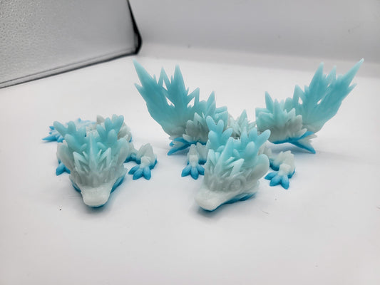 Winter Snowflake (Winged or Regular) Dragon Tadling (Keychain Optional) 3D Print