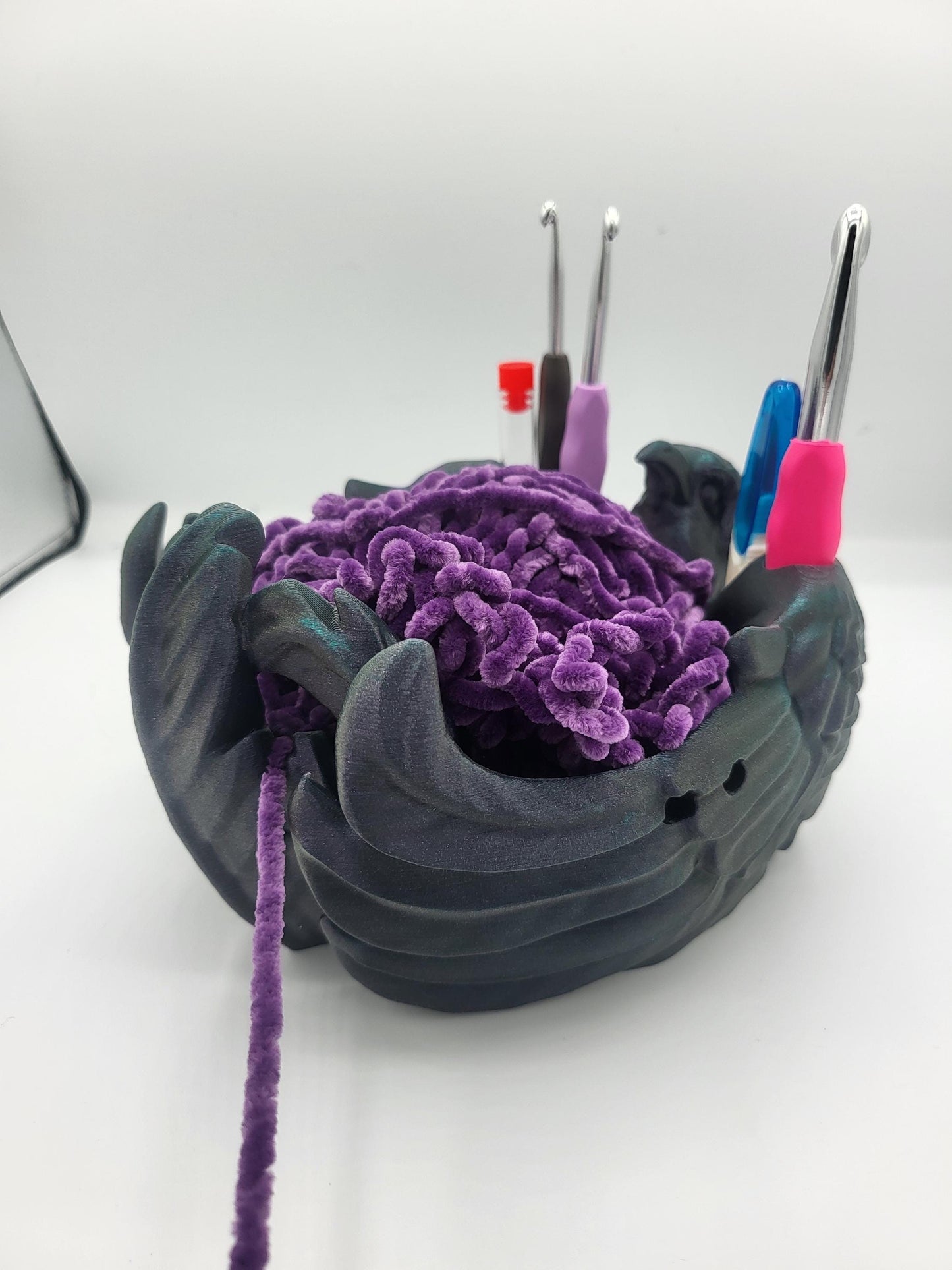 Phoenix Yarn Bowl with Storage Holes | 3D Print