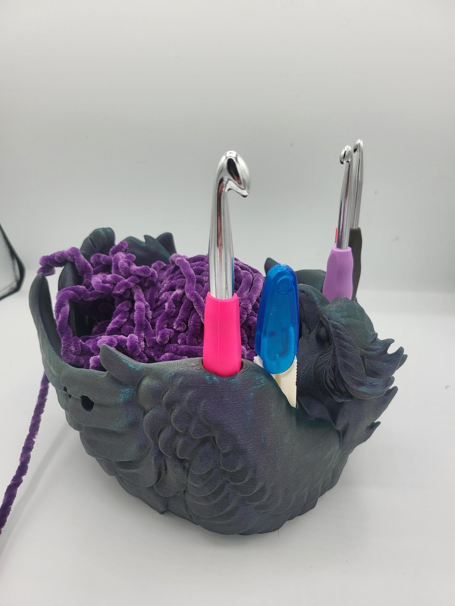 Phoenix Yarn Bowl with Storage Holes | 3D Print