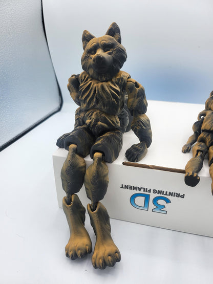 Werewolf Flexi Doll Articulated 3D Print - Available in Three Sizes