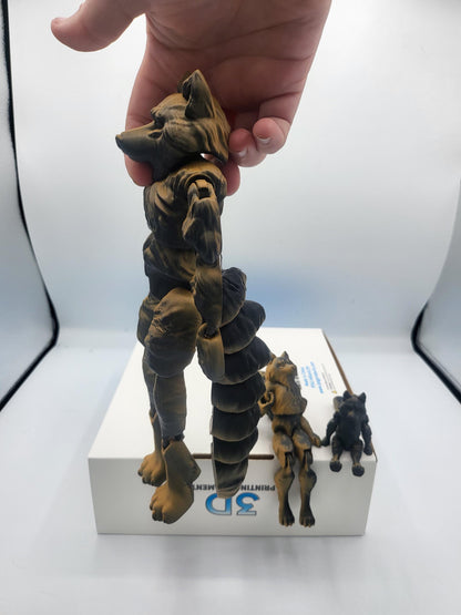 Werewolf Flexi Doll Articulated 3D Print - Available in Three Sizes