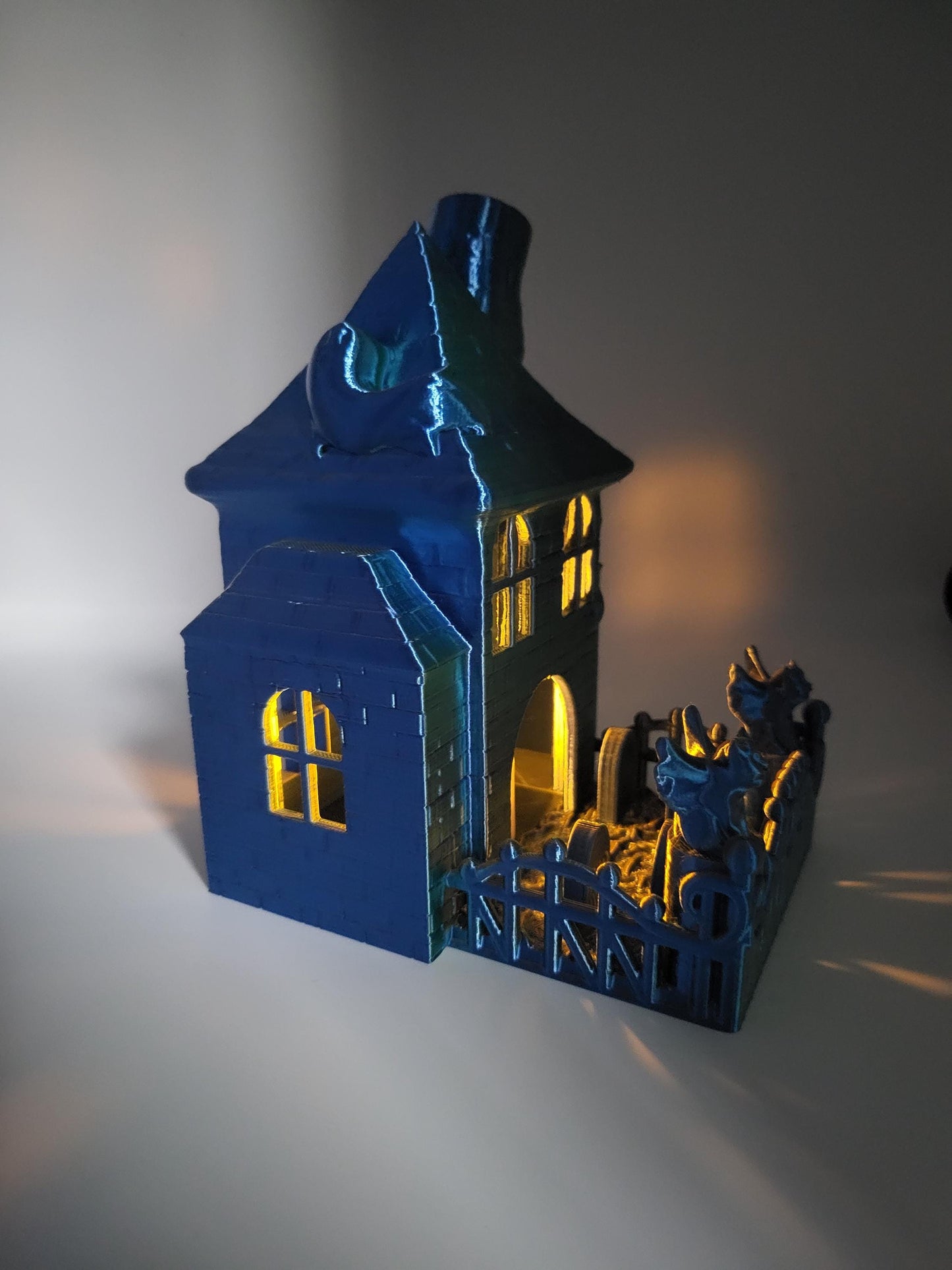 Haunted House LED Tea Light Halloween Display | 3D Print