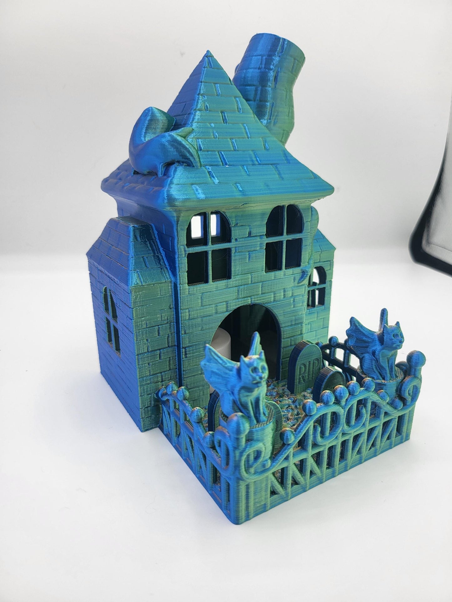 Haunted House LED Tea Light Halloween Display | 3D Print