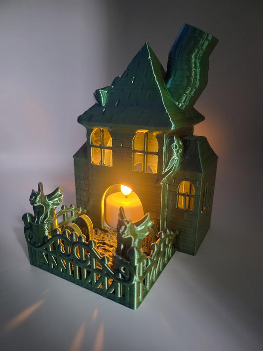 Haunted House LED Tea Light Halloween Display | 3D Print