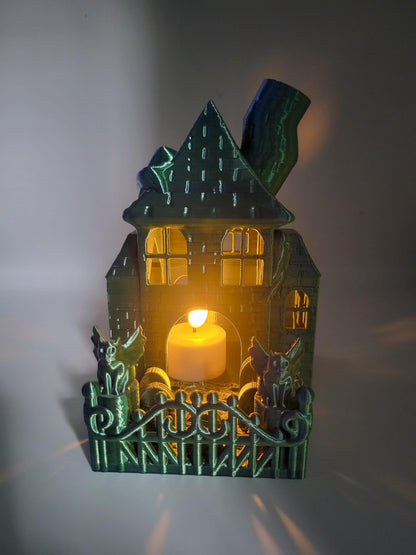Haunted House LED Tea Light Halloween Display | 3D Print