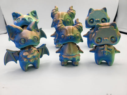 Spooky Halloween Themed Pixies - Skelly, Beasty and Cute Bat Articulated 3D Print