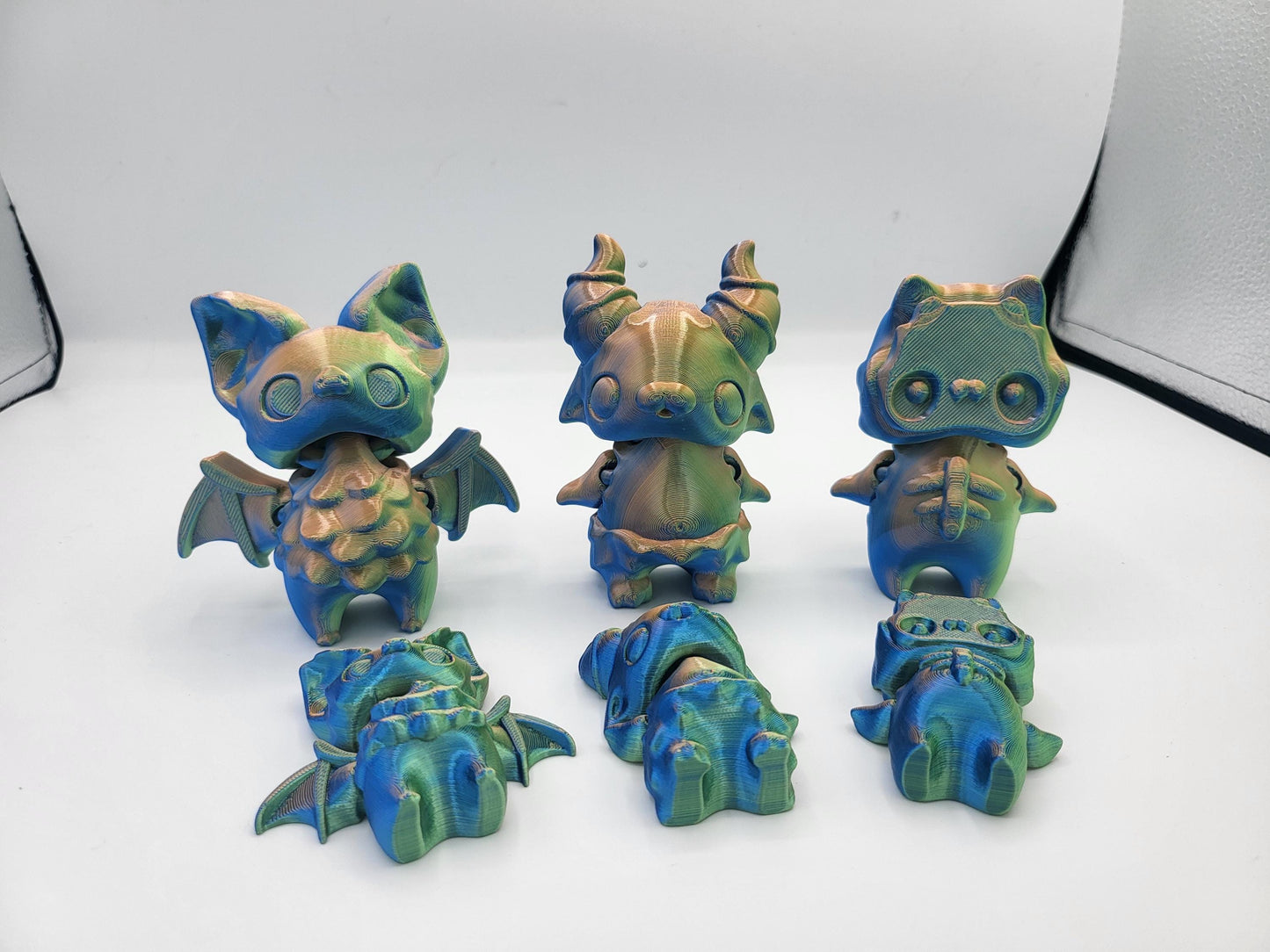 Spooky Halloween Themed Pixies - Skelly, Beasty and Cute Bat Articulated 3D Print