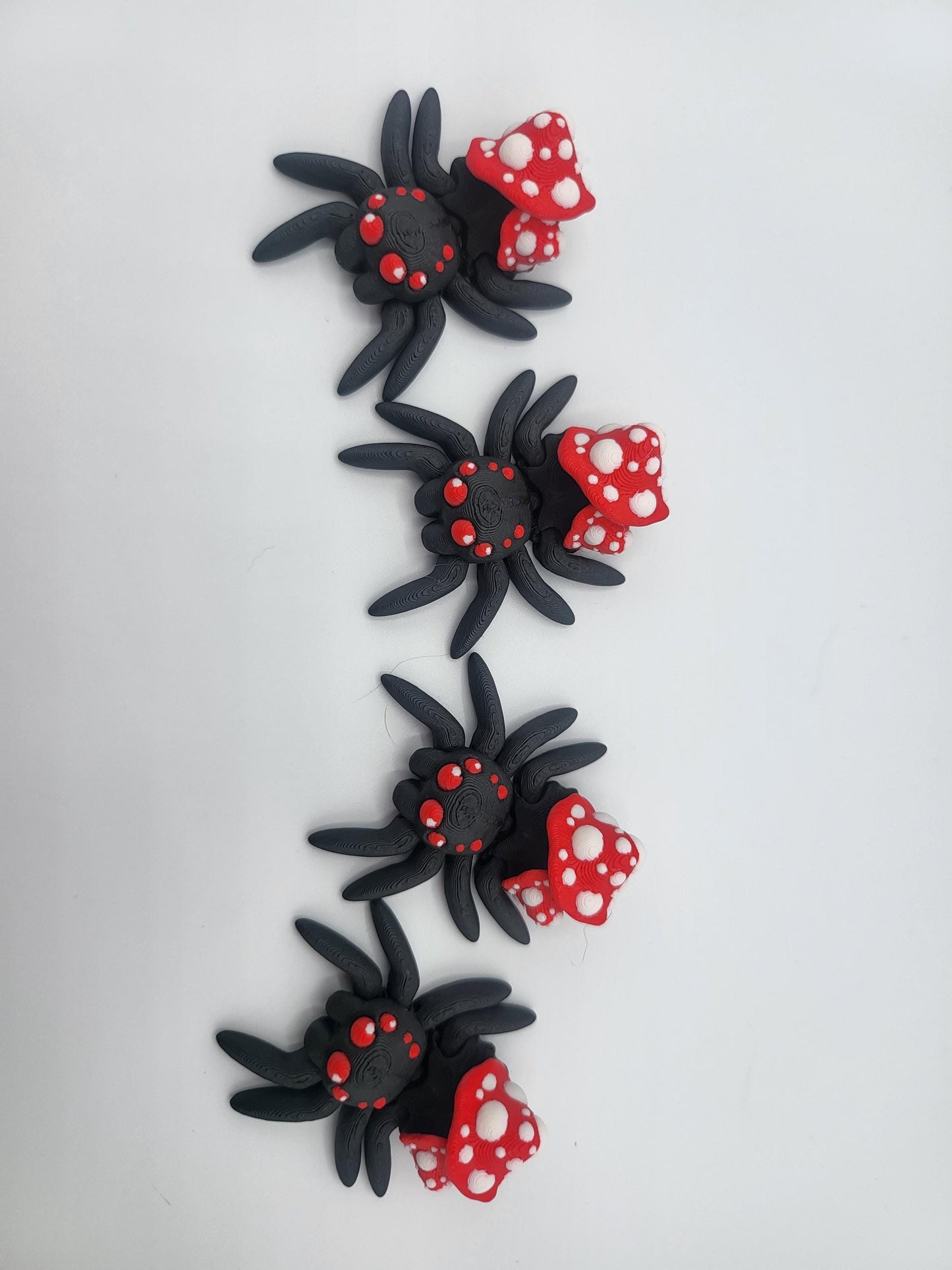 Tiny Cute Articulated Mushroom Spiders 3D Print