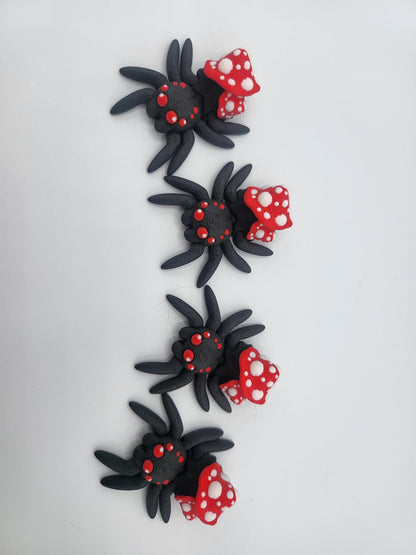 Tiny Cute Articulated Mushroom Spiders 3D Print