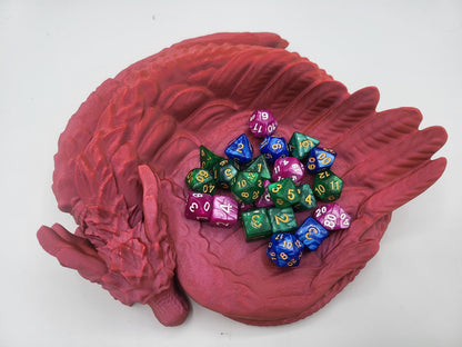 Large Curled Feathered Dragon Trinket/Storage/Jewelry Tray | 3D Print