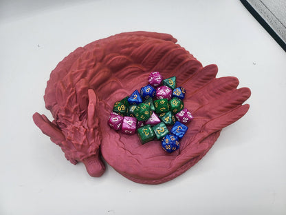 Large Curled Feathered Dragon Trinket/Storage/Jewelry Tray | 3D Print