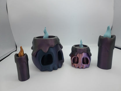 Spooky Halloween "Candle" Small Trinket Loot Containers Skull or Tall Candle Option 3D Print