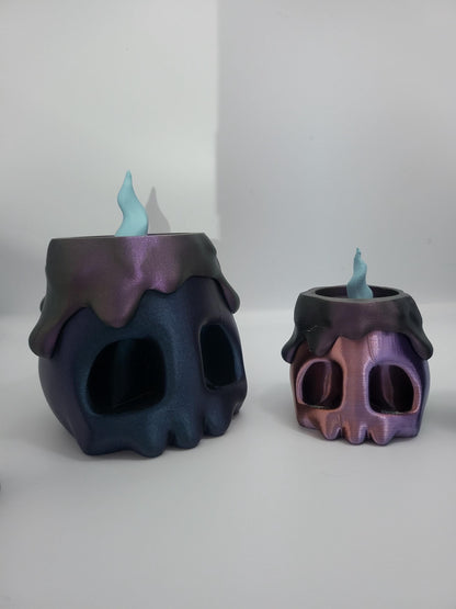 Spooky Halloween "Candle" Small Trinket Loot Containers Skull or Tall Candle Option 3D Print